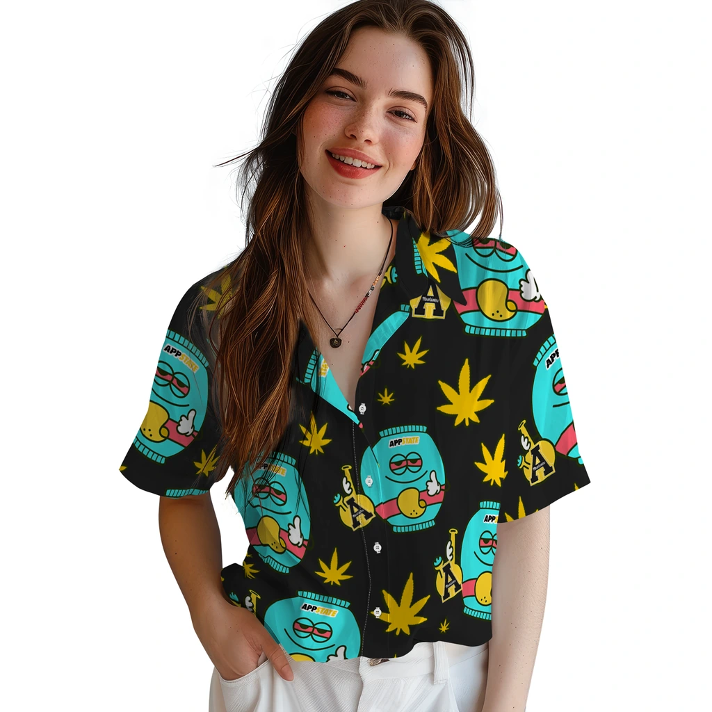 Appalachian State Mountaineers Hawaiian Shirt - Chill Vibe appalachian state mountaineers bong smile black hawaiian shirts latest model