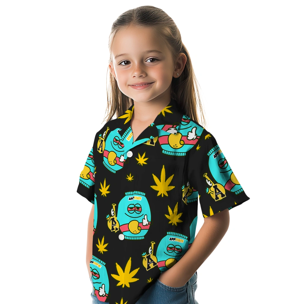 Appalachian State Mountaineers Hawaiian Shirt - Chill Vibe appalachian state mountaineers bong smile black hawaiian shirts premium grade