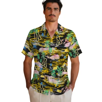 appalachian state mountaineers flamingo retreat black hawaiian shirts fashion forward