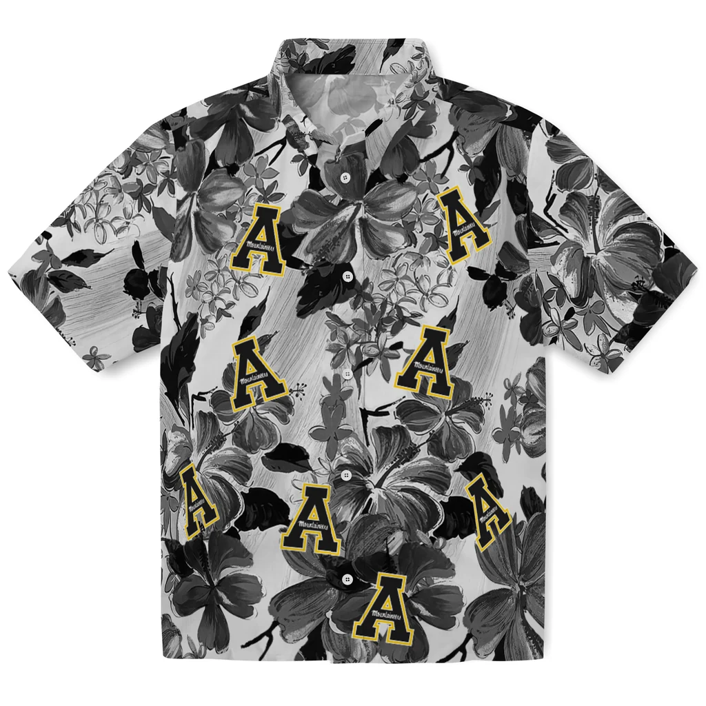 Appalachian State Mountaineers Hawaiian Shirt - Hibiscus Arrangement appalachian state mountaineers hibiscus arrangement black hawaiian shirts best selling