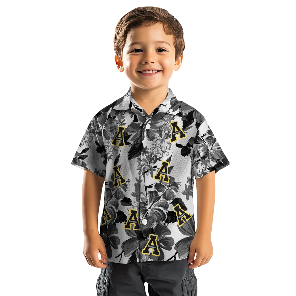 Appalachian State Mountaineers Hawaiian Shirt - Hibiscus Arrangement appalachian state mountaineers hibiscus arrangement black hawaiian shirts top rated