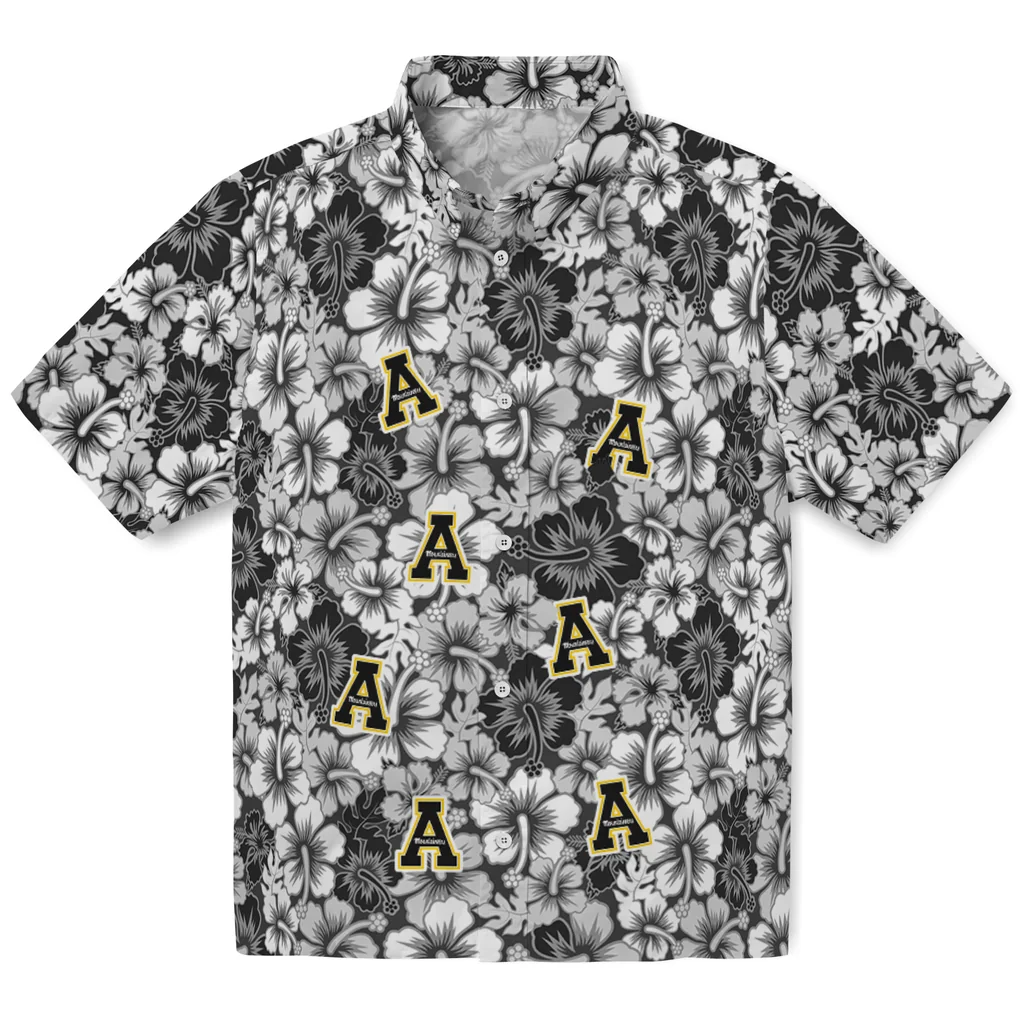 Appalachian State Mountaineers Hawaiian Shirt - Hibiscus Blooms appalachian state mountaineers hibiscus blooms black hawaiian shirts best selling