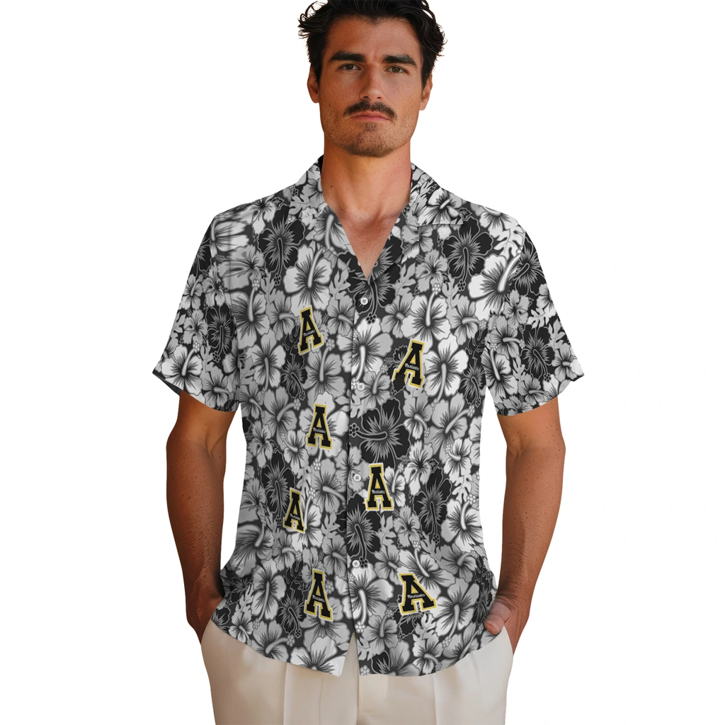 Appalachian State Mountaineers Hawaiian Shirt - Hibiscus Blooms appalachian state mountaineers hibiscus blooms black hawaiian shirts fashion forward