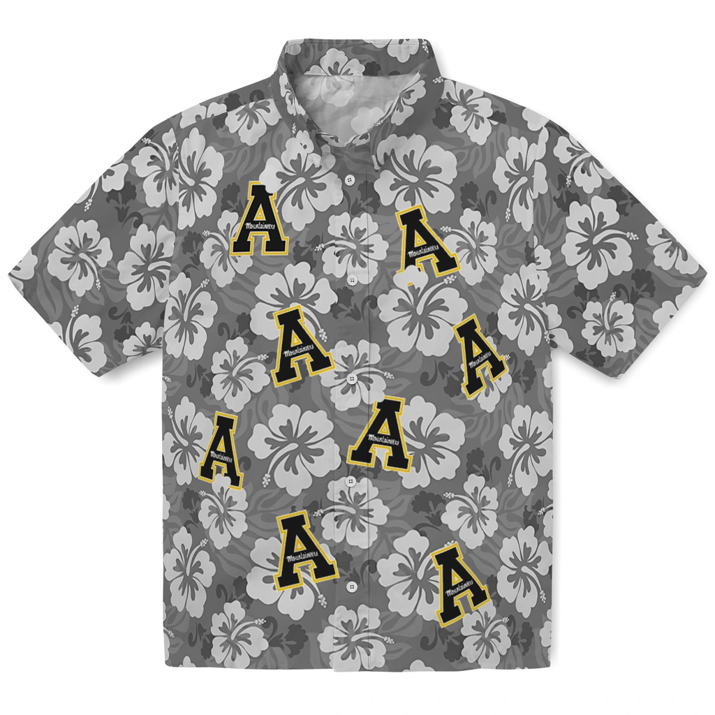 Appalachian State Mountaineers Hawaiian Shirt - Hibiscus Cluster appalachian state mountaineers hibiscus cluster black hawaiian shirts best selling