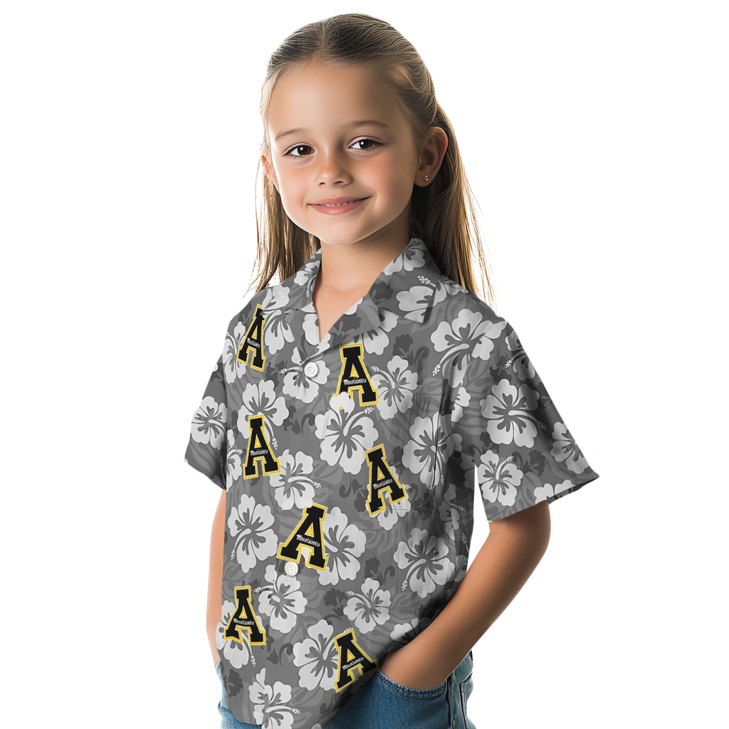 Appalachian State Mountaineers Hawaiian Shirt - Hibiscus Cluster appalachian state mountaineers hibiscus cluster black hawaiian shirts premium grade