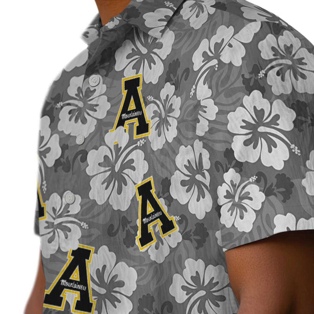 Appalachian State Mountaineers Hawaiian Shirt - Hibiscus Cluster appalachian state mountaineers hibiscus cluster black hawaiian shirts trendy