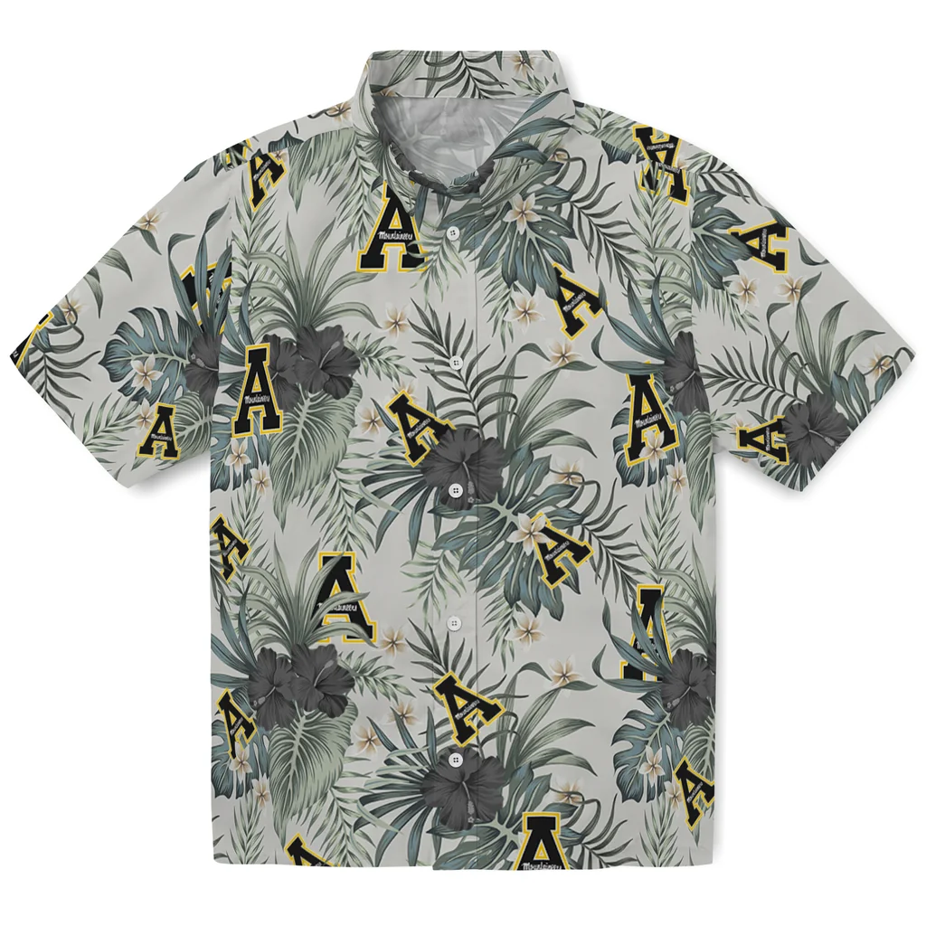 Appalachian State Mountaineers Hawaiian Shirt - Hibiscus Designs appalachian state mountaineers hibiscus designs beige hawaiian shirts best selling