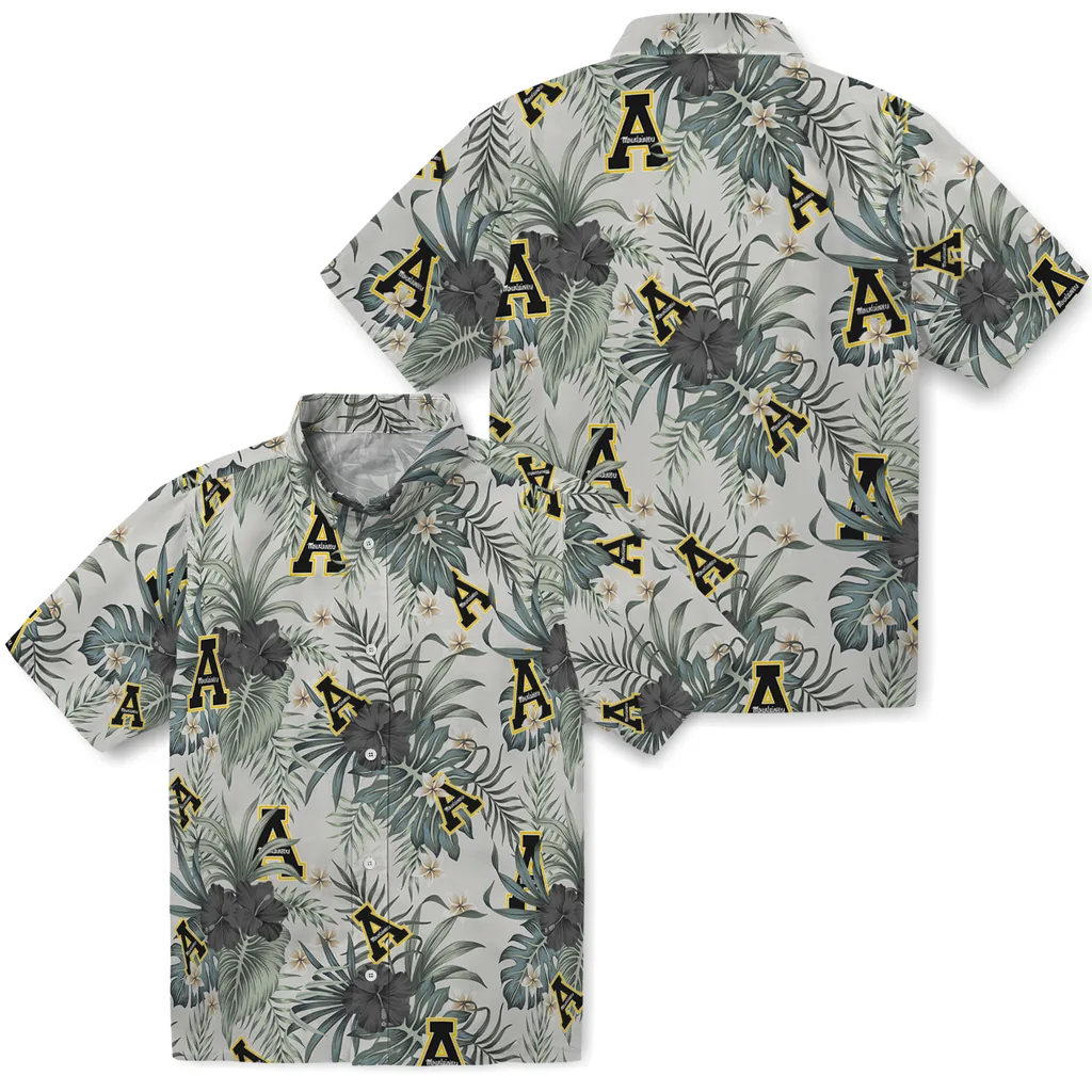 Appalachian State Mountaineers Hawaiian Shirt - Hibiscus Designs appalachian state mountaineers hibiscus designs beige hawaiian shirts high quality