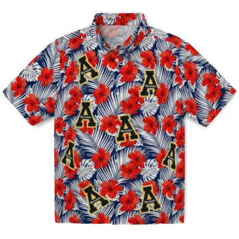 appalachian state mountaineers hibiscus fiesta red royal blue hawaiian shirts best selling