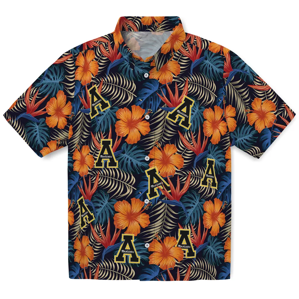 Appalachian State Mountaineers Hawaiian Shirt - Hibiscus Foliage appalachian state mountaineers hibiscus foliage hawaiian shirts best selling