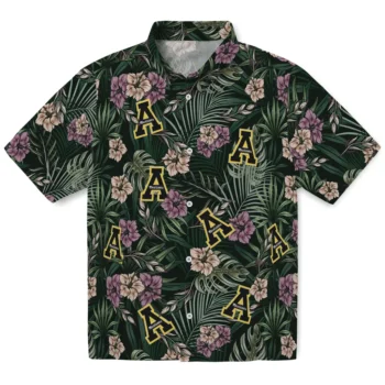 appalachian state mountaineers hibiscus leaves pattern green hawaiian shirts best selling