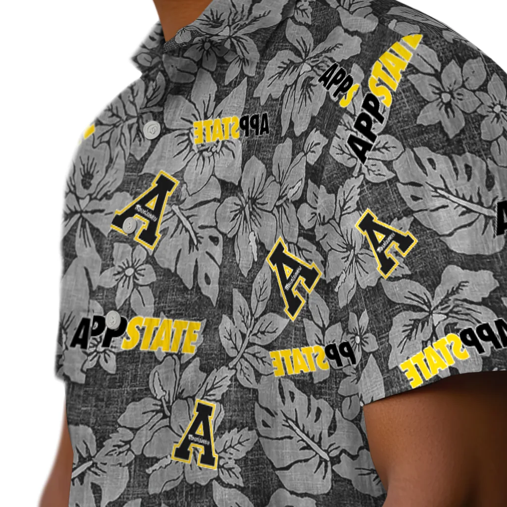 Appalachian State Mountaineers Hawaiian Shirt - Hibiscus Oasis appalachian state mountaineers hibiscus oasis black hawaiian shirts trendy