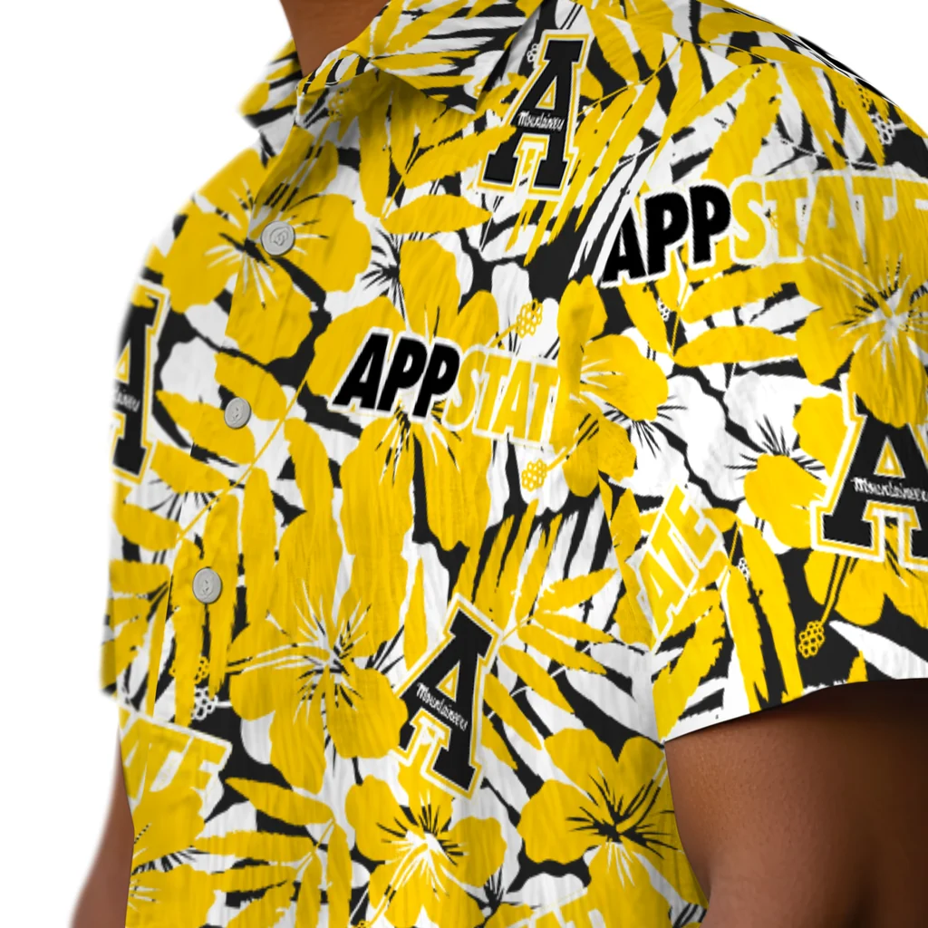 Appalachian State Mountaineers Hawaiian Shirt - Hibiscus Overlay appalachian state mountaineers hibiscus overlay hawaiian shirts trendy