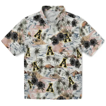 appalachian state mountaineers hibiscus seaside white hawaiian shirts best selling