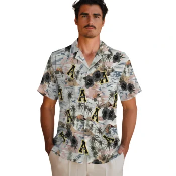 appalachian state mountaineers hibiscus seaside white hawaiian shirts fashion forward