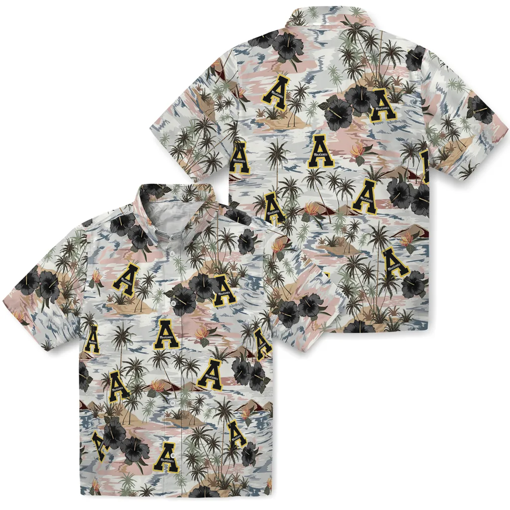 Appalachian State Mountaineers Hawaiian Shirt - Hibiscus Seaside appalachian state mountaineers hibiscus seaside white hawaiian shirts high quality