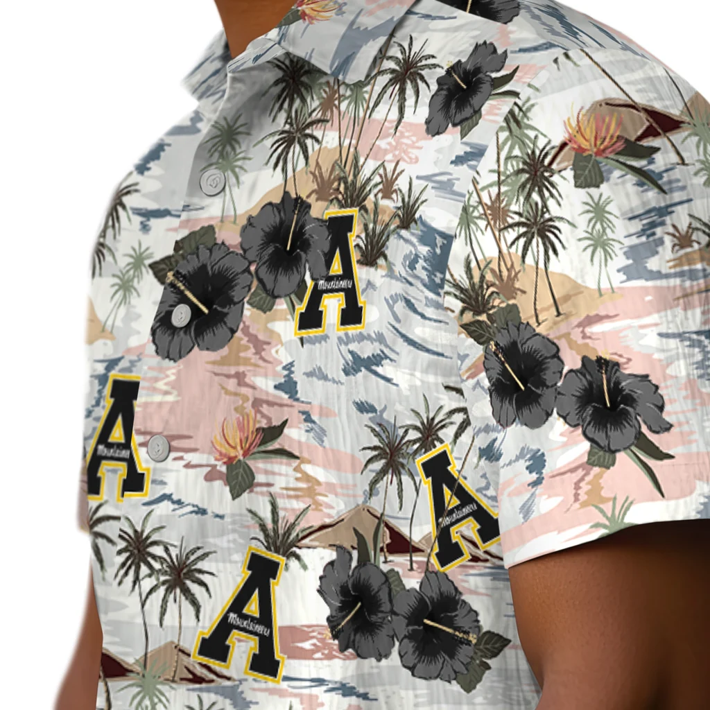 Appalachian State Mountaineers Hawaiian Shirt - Hibiscus Seaside appalachian state mountaineers hibiscus seaside white hawaiian shirts trendy