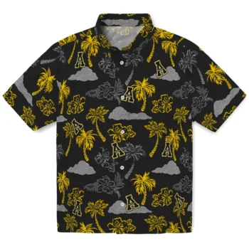 appalachian state mountaineers palm and clouds black hawaiian shirts best selling