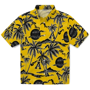 appalachian state mountaineers palm sunset hawaiian shirts best selling