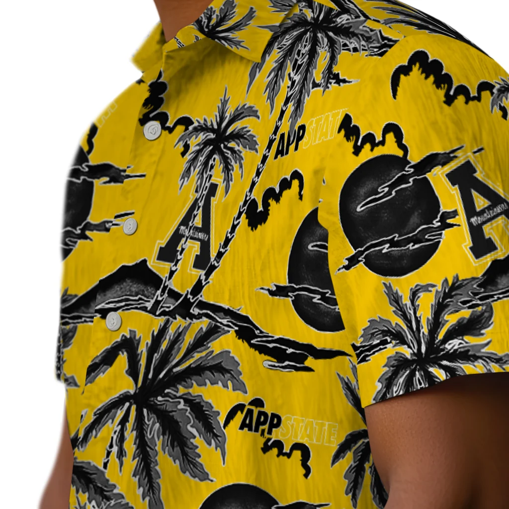 Appalachian State Mountaineers Hawaiian Shirt - Palm Sunset appalachian state mountaineers palm sunset hawaiian shirts trendy