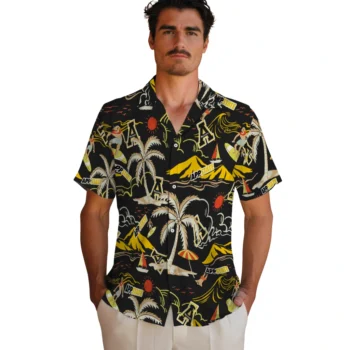 appalachian state mountaineers palm tree island black hawaiian shirts fashion forward