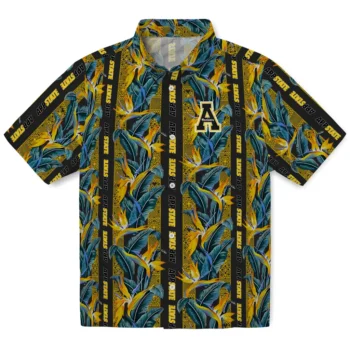 appalachian state mountaineers paradise vines black hawaiian shirts best selling