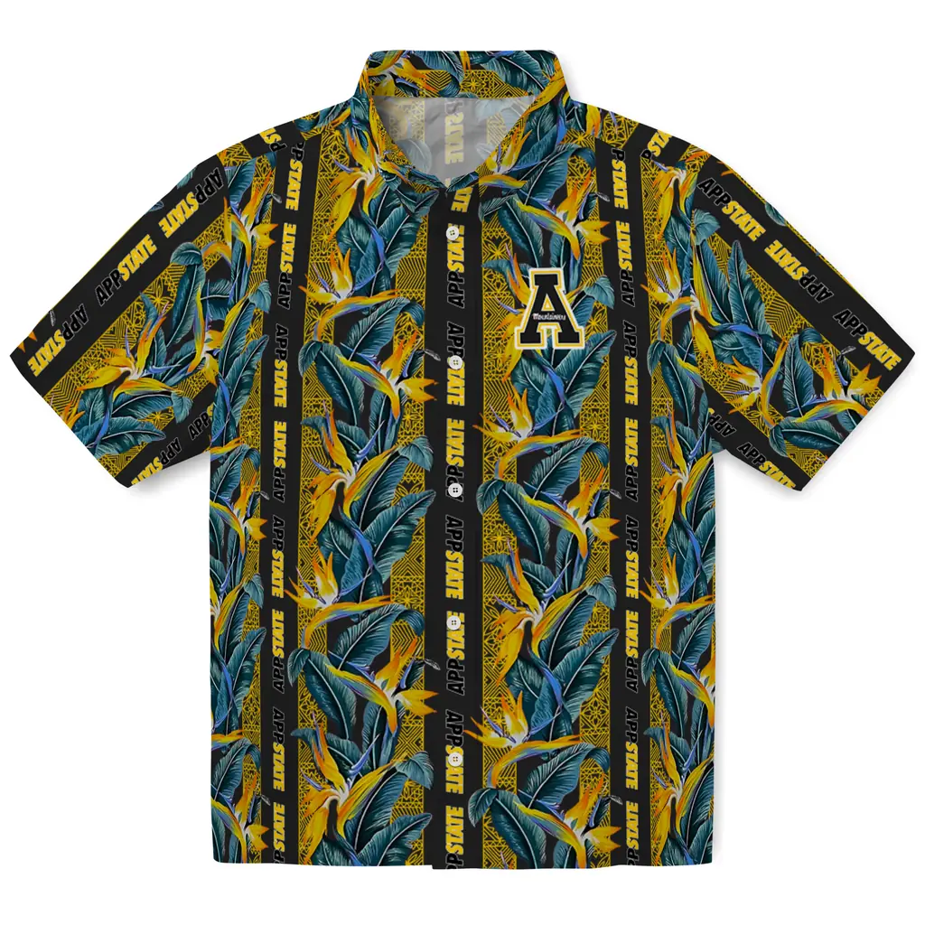 Appalachian State Mountaineers Hawaiian Shirt - Paradise Vines appalachian state mountaineers paradise vines black hawaiian shirts best selling