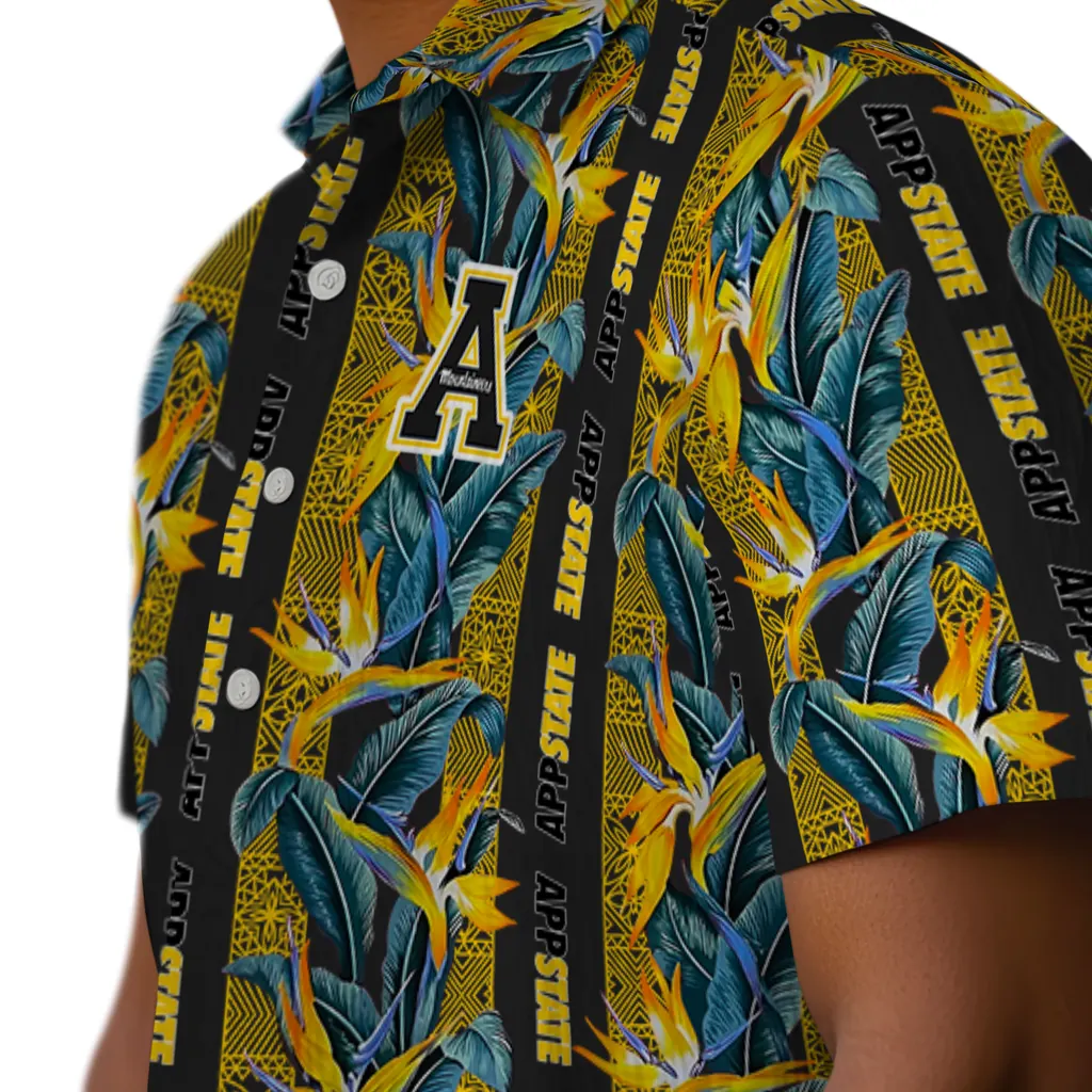Appalachian State Mountaineers Hawaiian Shirt - Paradise Vines appalachian state mountaineers paradise vines black hawaiian shirts trendy
