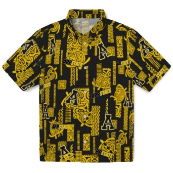 appalachian state mountaineers turtle lines black hawaiian shirts best selling