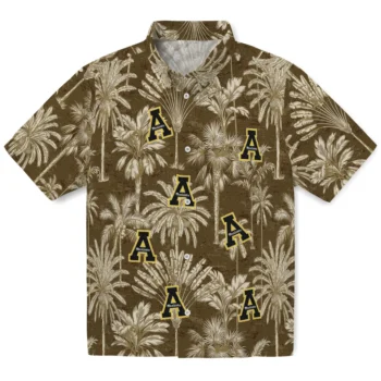 appalachian state mountaineers palm shadows black hawaiian shirts best selling