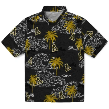 appalachian state mountaineers wave palm black hawaiian shirts best selling