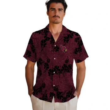 arizona cardinals hibiscus petals red hawaiian shirts fashion forward