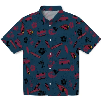 arizona cardinals beach vibe navy hawaiian shirts best selling