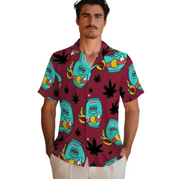 arizona cardinals bong smile red hawaiian shirts fashion forward