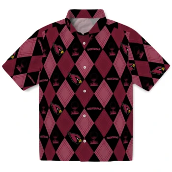arizona cardinals balloon plaid red hawaiian shirts best selling