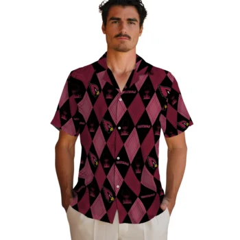 arizona cardinals balloon plaid red hawaiian shirts fashion forward