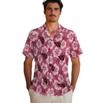 arizona cardinals hibiscus cluster red hawaiian shirts fashion forward