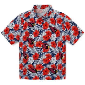 arizona cardinals hibiscus fiesta red royal blue hawaiian shirts best selling