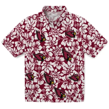 arizona cardinals hibiscus motif red white hawaiian shirts best selling