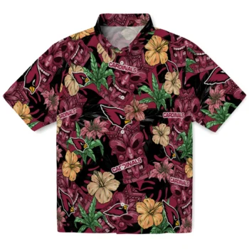 arizona cardinals tiki jungle red hawaiian shirts best selling