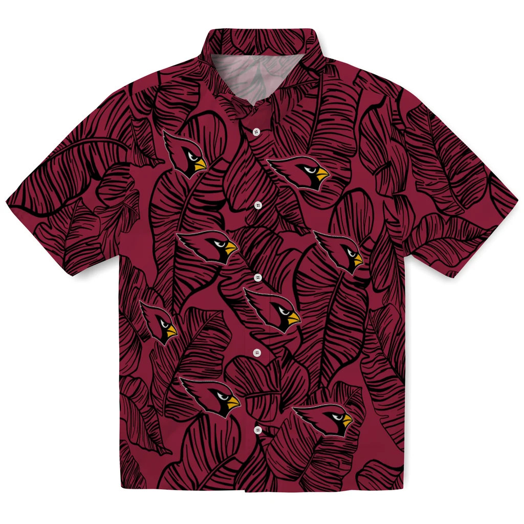 Arizona Cardinals Hawaiian Shirt - Leaf Outline arizona cardinals leaf outline red hawaiian shirts best selling