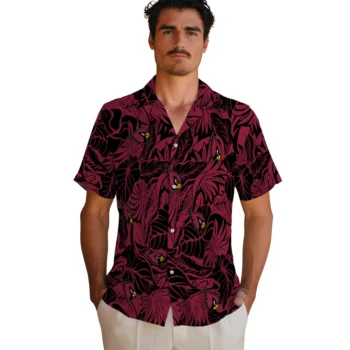 arizona cardinals monstera layer red hawaiian shirts fashion forward