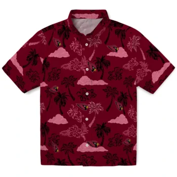 arizona cardinals palm and clouds red hawaiian shirts best selling