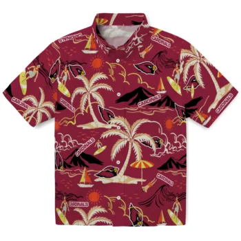 arizona cardinals palm tree island red hawaiian shirts best selling