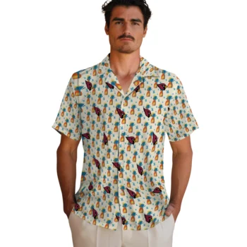 arizona cardinals pineapple delight beige hawaiian shirts fashion forward