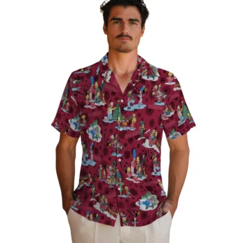 arizona cardinals simpsons christmas red hawaiian shirts fashion forward