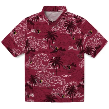 arizona cardinals wave palm red hawaiian shirts best selling