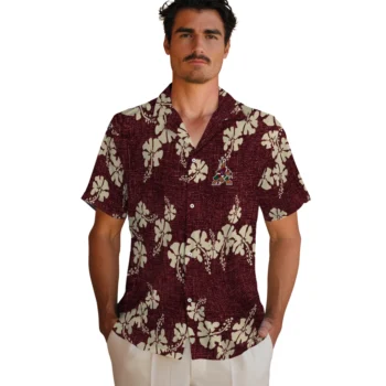 arizona coyotes hibiscus petals red hawaiian shirts fashion forward