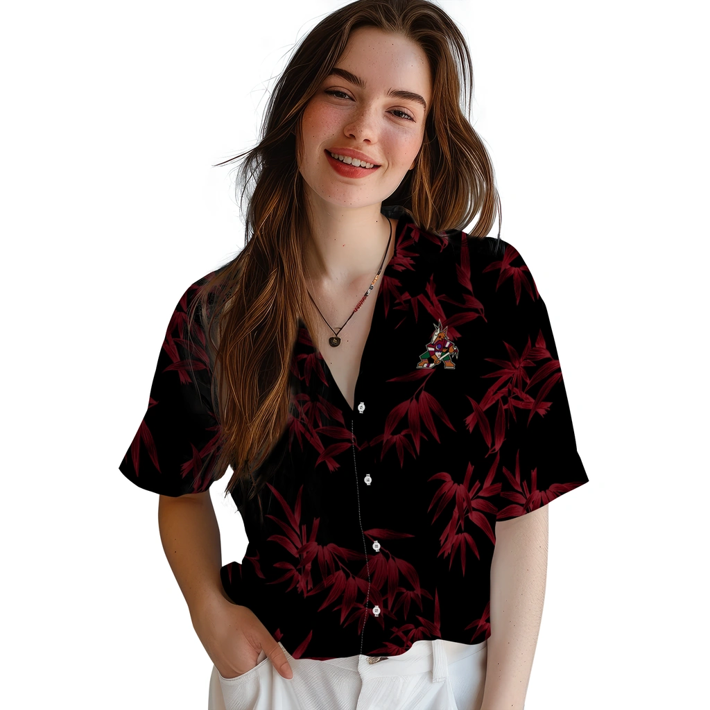 Arizona Coyotes Hawaiian Shirt - Bamboo Branches arizona coyotes bamboo branches red black hawaiian shirts latest model