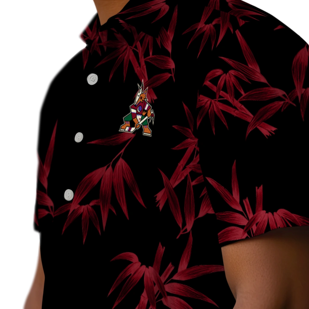 Arizona Coyotes Hawaiian Shirt - Bamboo Branches arizona coyotes bamboo branches red black hawaiian shirts trendy